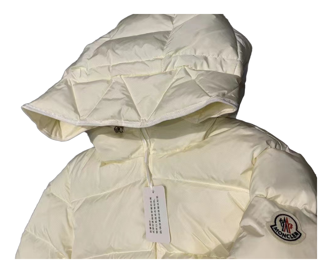 Moncler Fitted Hooded Short Down Jacket - Ivory